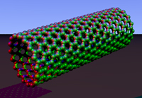 탄소 나노튜브. 탄소 6개로 이루어진 육각형 모양이 서로 연결되어 관을 형성하고 있는 신소재 나노물질. ⓒ2012 HelloDD.com