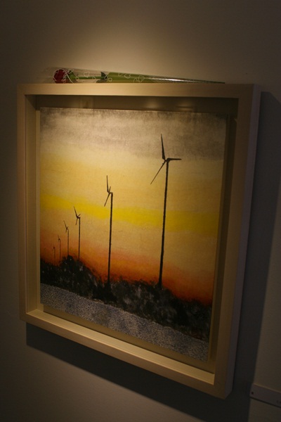 전시회 메인 작품인 '창'. 풍력 에너지를 주제로 그렸다.
