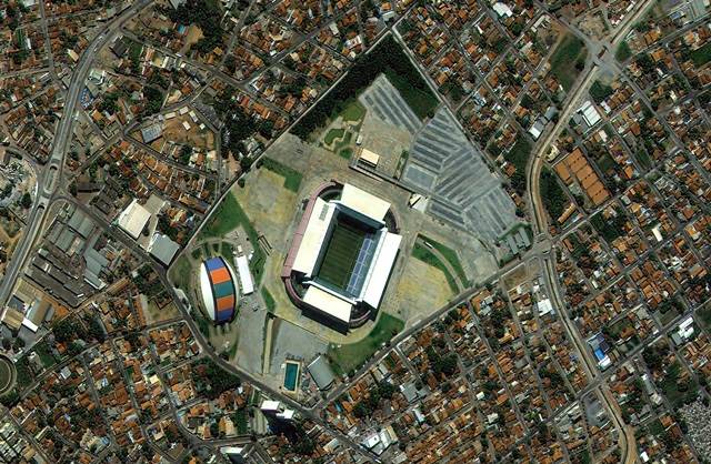 18일 7시(현지시간) 대한민국 첫 예선 경기가 펼쳐지는 쿠이아바시의 'Arena Pantanal' 경기장 <사진 =항공우주연구원 제공> 