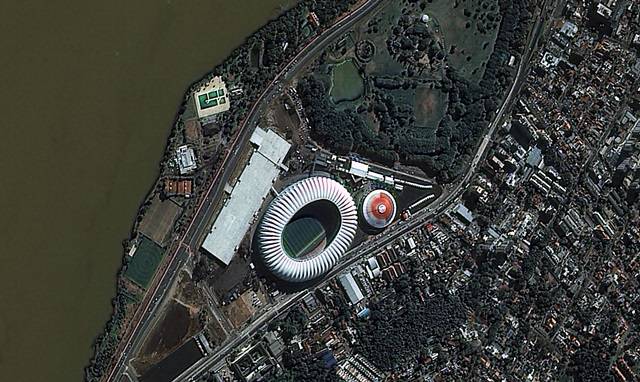 23일 4시(현지시간) 대한민국 두 번째 예선 경기가 펼쳐지는 알레그리시의 'Beria rio' 경기장 <사진 =항공우주연구원 제공> 