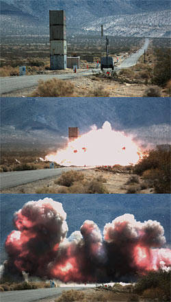 레이저 유도 GBU-54 폭발 장면. 
