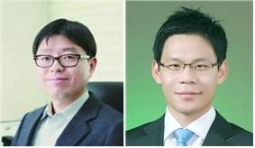 국내 연구진이 새로운 액정 제조기술을 개발했다. (왼쪽부터)김신현 교수, 김윤호 박사.<사진=화학연> 