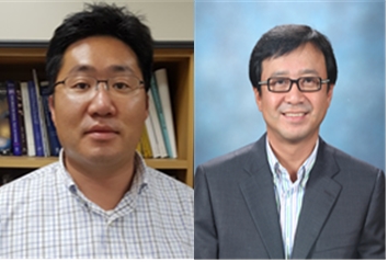(왼쪽부터)조한익 박사와 김동유 교수가 공동으로 용약분산 그래핀을 이용해 고효율 유연 페로브스카이트 태양전지를 제작하는데 성공했다.<사진=KIST 제공>
