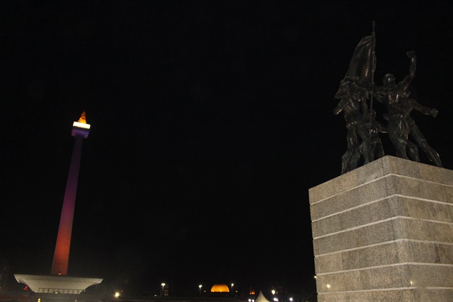 자카르타 메르데카 광장 중심에 있는 국가 독립 기념탑.<사진=강민구 기자>