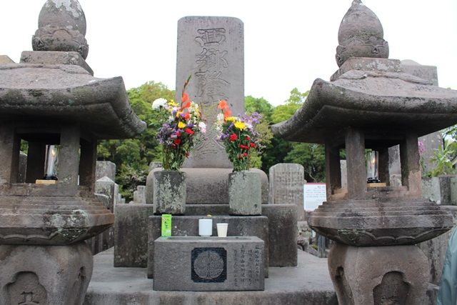 사이고 다카모리 묘역. 매일같이 그를 추모하는 일본인들의 발길이 끊이지 않는다.<사진=길애경 기자>