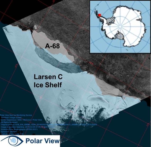 '라센C(LarsenC) 빙붕' 지역.<사진=극지연구소 제공> 