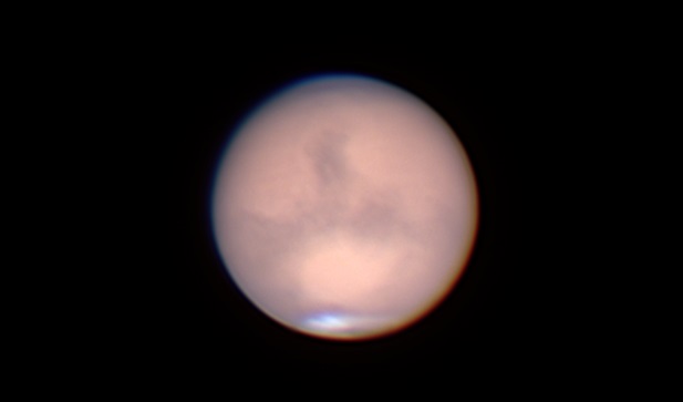 대전시민천문대에서 31일 관측한 화성의 모습.<사진=대전시민천문대 제공>