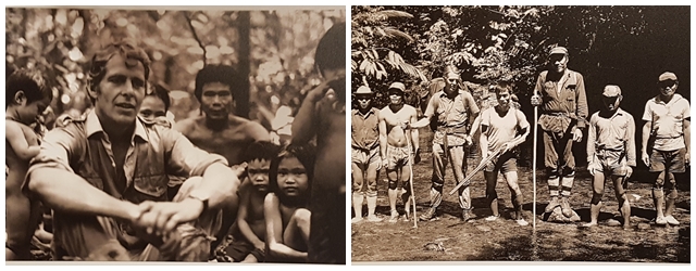 1977년과 1978년 두 해에 걸쳐 이뤄진 영국 왕립 지리학회의 Mulu 탐사 활동사진. 오른쪽은 그 대장인 Robin Hanbury-Tenison이 원주민과 함께 있는 사진.