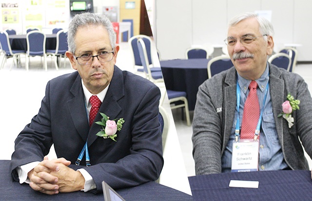 Antonio Chambel 국제수리지질학회장(왼쪽)과 Franklin Schwartz 미국 오하이오주립대학교 교수(오른쪽).<사진=강민구 기자>