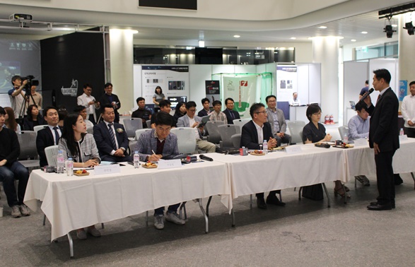 지난 17일 대전 골프존 조이마루서 '스포츠 융복합 데모데이' 행사가 개최됐다. <사진 = 홍성택 기자>