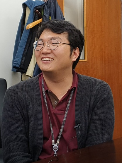 연구단의 미래를 이끌 후대 연구원 김상태 박사가 도전해보고 싶은 연구에 대해 이야기하고 있다..<사진=김지영 기자>