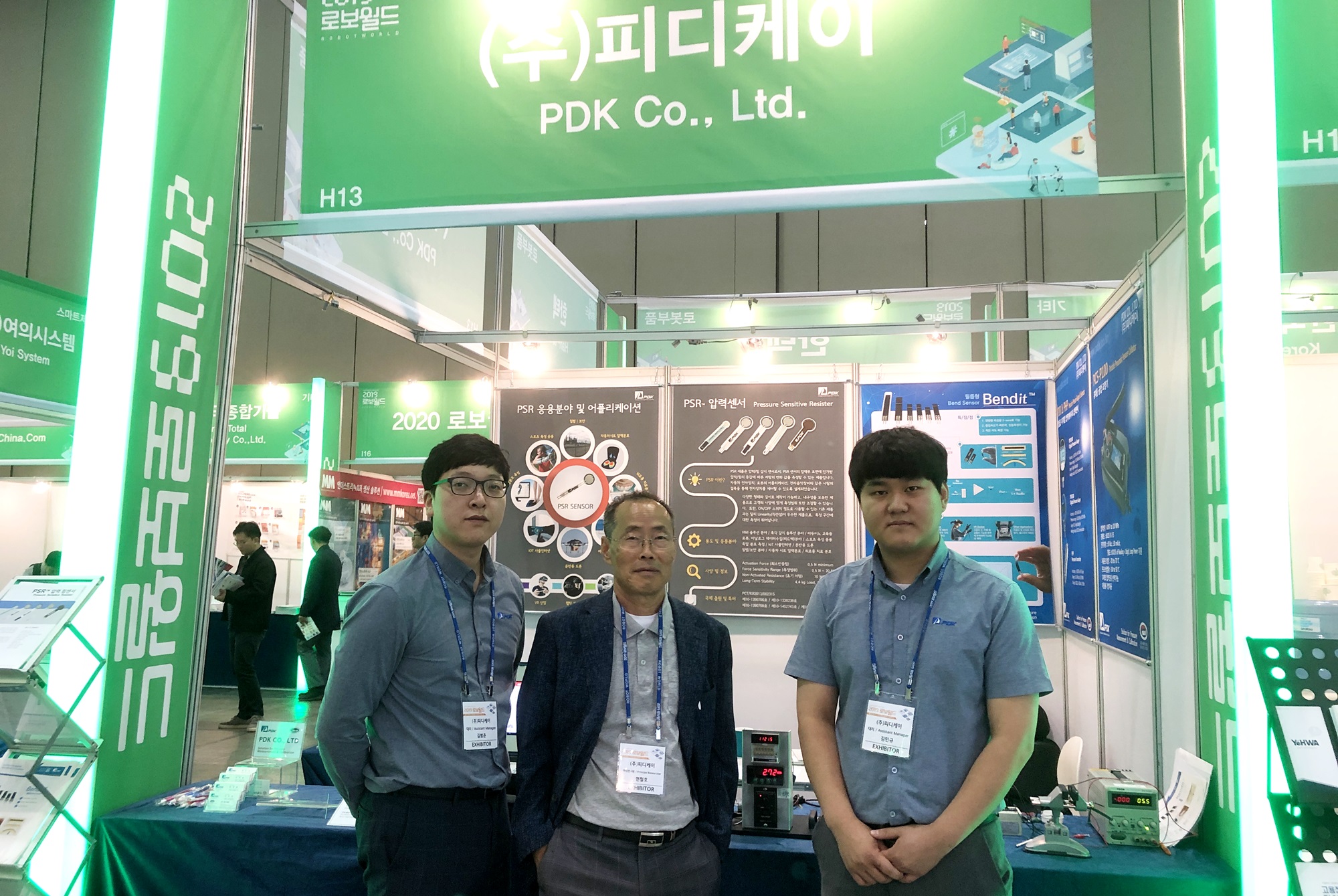 대전 기업 PDK는 우삼용 박사와 개발한 센서 시제품을 지난 9일부터 12일까지 서울에서 열린 '2019 로보월드'에서 선보였다. <사진=우삼용 박사 제공>