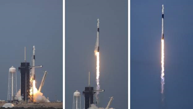 한국 시간 31일 오전 4시 33분, 스페이스X의 유인 캡슐 '크루 드래건'이 발사에 성공했다. <사진=CNN>