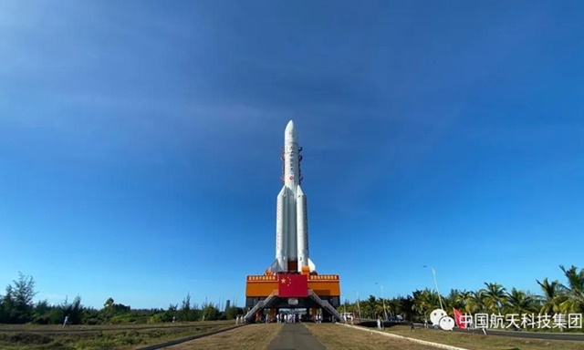 중국이 첫 화성탐사선 발사를 앞두고 있다. 사진은 화성탐사선 텐원1호를 싣고 갈 로켓 창정-5Y4.<사진= 글로벌 타임스 갈무리>