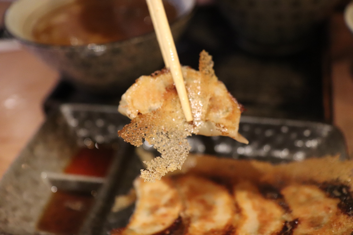 일본식 만두인 교자는 쫄깃함과 바삭함이 공존한다. <사진=김인한 기자>