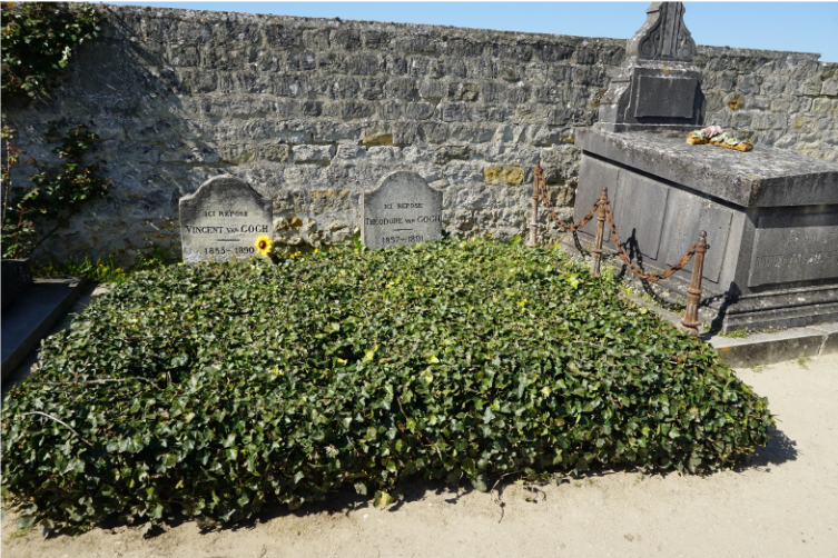 빈센트 반 고흐와 동생 테오의 무덤(오베르 쉬르 누아즈, 2018년 4월 19일 촬영). [사진=김양한 교수]