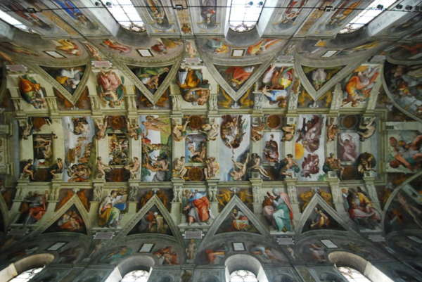 미켈란젤로의 시스틴 성당 천정화. [사진=프랑스국립박물관연합(RMN)]
