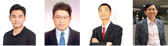 (왼쪽부터) KAIST 신소재공학과 김장환 박사, 성균관대 화학공학/고분자공학부 권석준 교수, DGIST 로봇및기계전자공학과 김봉훈 교수, KAIST 신소재공학과 김상욱 교수.[사진=KAIST]