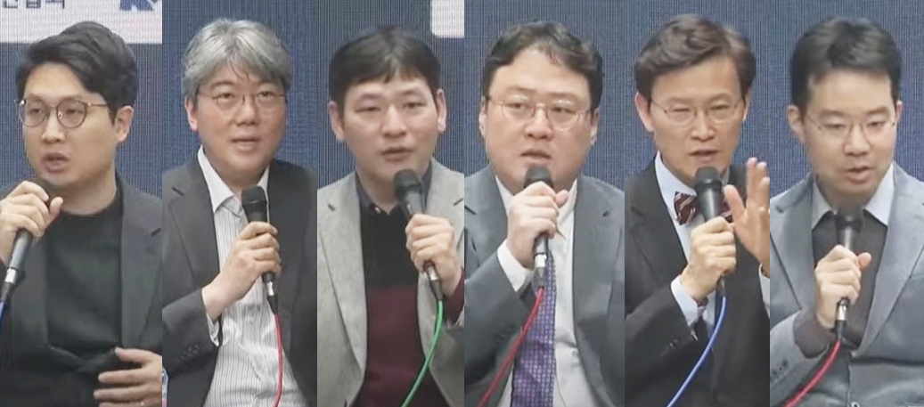 The National Life Science Advisory Group, the Federation of Korean Science and Technology Societies, and the Korean Academy of Science and Technology held an emergency joint forum on the 18th with the theme of ‘Deep Seek Wavelength and Future Prospects.’ (From left) Professor Lee Ju-hyung of the AI ​​SW Department at Gachon University, Professor Lee Sang-geun of the Graduate School of Information Security at Korea University, Professor Hong Young-jun of the Department of Mathematical Sciences at Seoul National University, CEO Choi Jae-sik of Iniji, Director Kim Myeong-ju of the AI ​​Safety Research Center at the Electronics and Telecommunications Research Institute, and Professor Hwang Eui-jong of the Department of Electrical and Electronic Engineering at KAIST. [Photo = YouTube Galmuri]