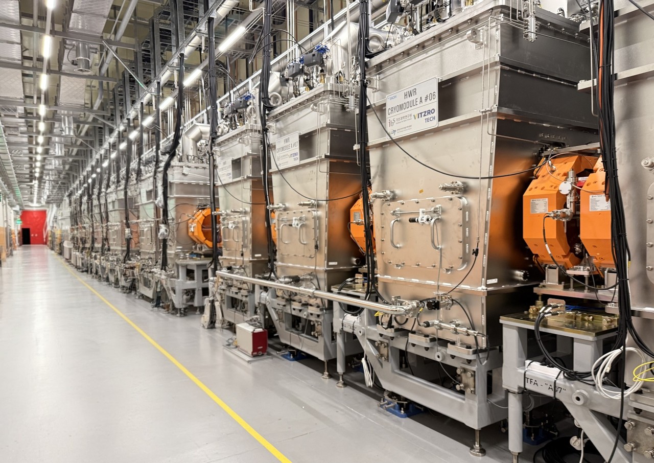 중이온가속기 저에너지구간. '라온(RAON)'의 핵심 부분으로, 희귀 동위원소 생성에 필요한 초기 단계 가속을 담당한다. [사진=대덕넷]